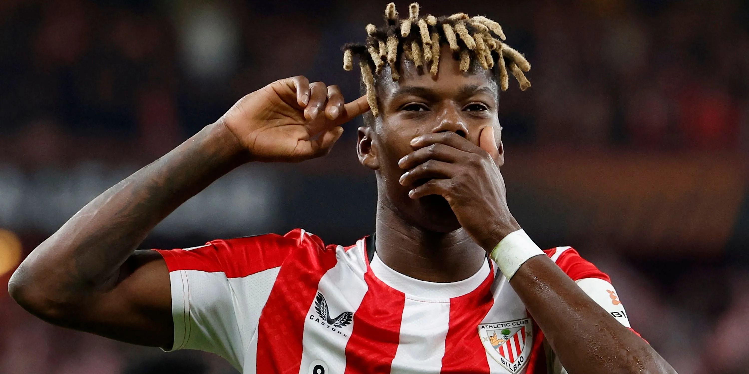 Nico Williams ăn mừng bàn thắng cho Athletic Bilbao, cầu thủ đang được Arsenal theo đuổi