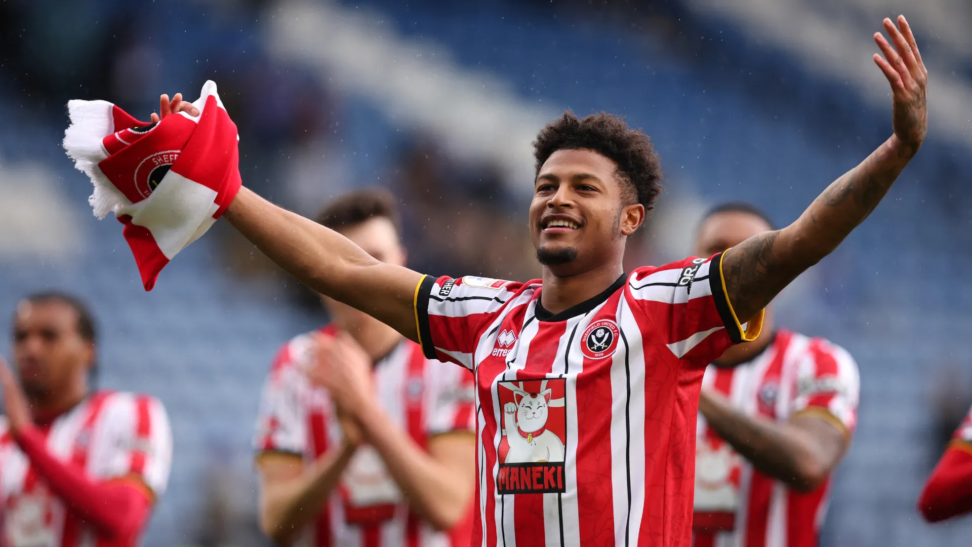 Rhian Brewster ăn mừng bàn thắng quan trọng cho Sheffield United