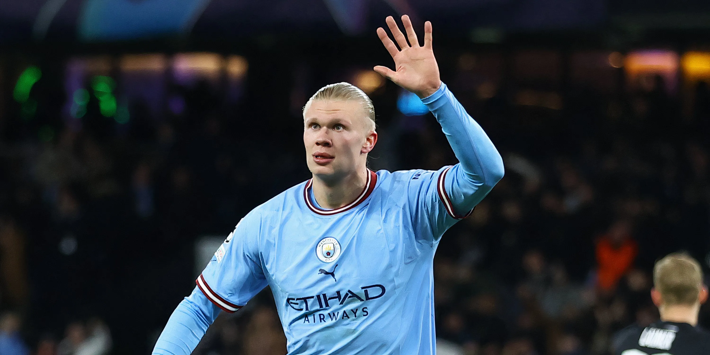 Erling Haaland của Manchester City trong trận đấu tại Champions League gặp Leipzig