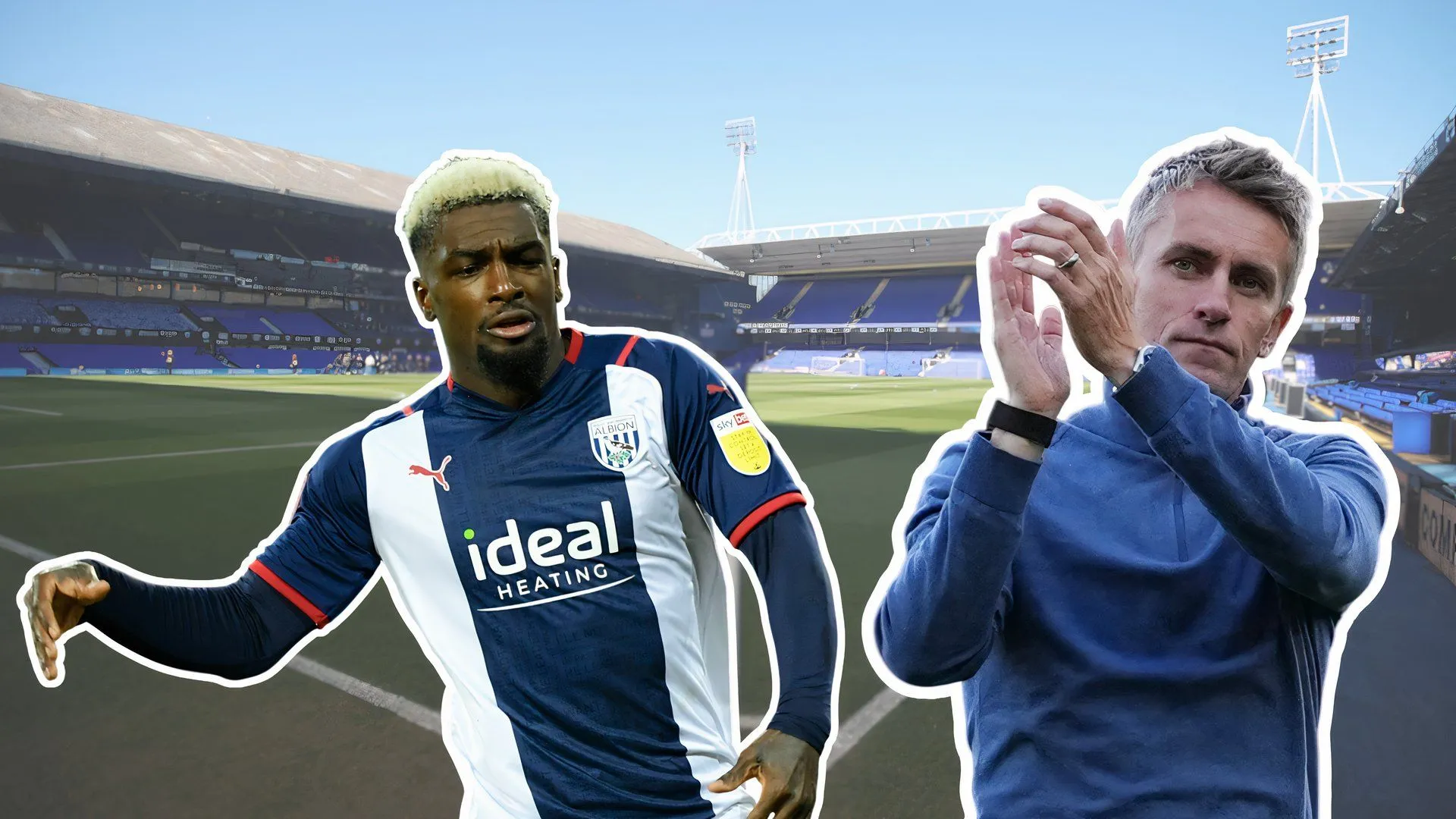 Hình ảnh đồ họa về Cedric Kipre và HLV Kieran McKenna của Ipswich Town