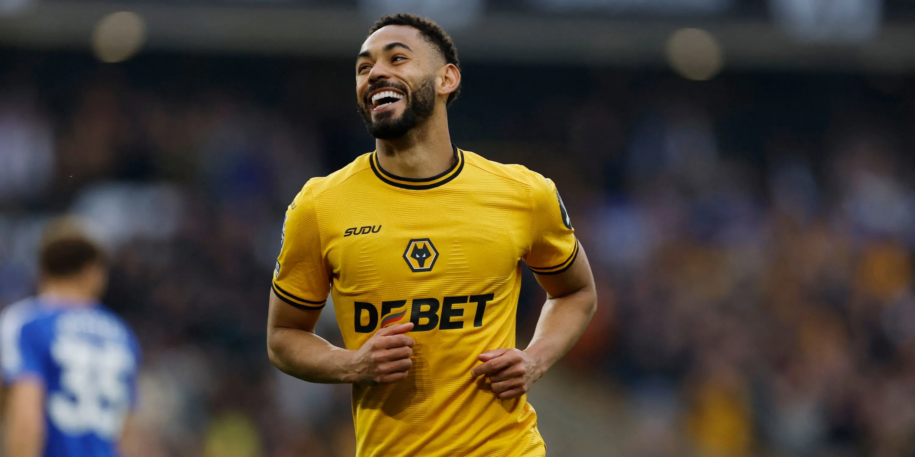 Matheus Cunha ăn mừng bàn thắng trong màu áo Wolves, người mà Amine Adli có thể thay thế